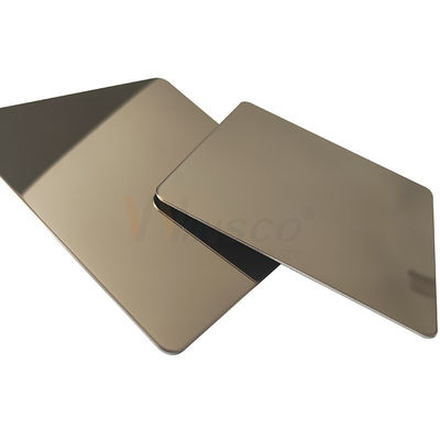 qualidade  AISI 201 304 316 Champagne Gold Stainless Steel Sheet With Super Mirror Finish fábrica