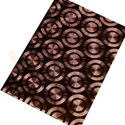 qualidade  Rose Gold Decorative Stainless Steel Sheet Metal PVD Color CD Polishing 3D Laser Cold Rolled fábrica