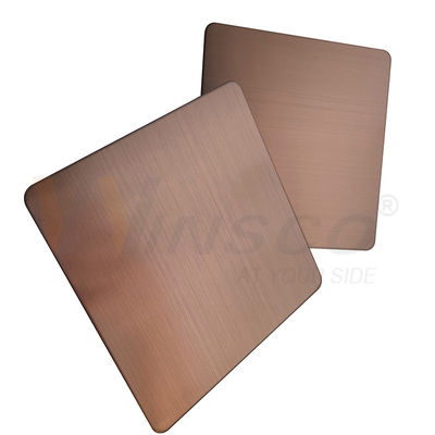 qualidade  GB 201 304 316 Hairline Stainless Steel Sheet Brown PVD Color Accept Customized fábrica