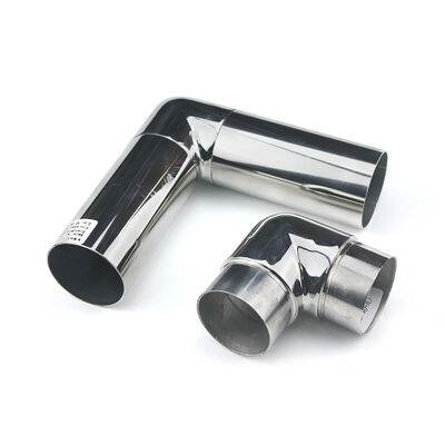 qualidade  Mirror Polished Stainless Steel 90 Degree Handrail Elbow Connector for Round Tubes fábrica