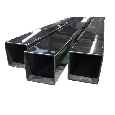 qualidade  600G Mirror Black Stainless Steel Square Tube, 201 304 Grade Black Mirror Inox Square Pipe for Building Decoration & Railing fábrica