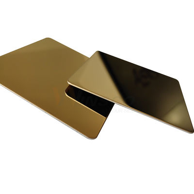 Ouro 8k do titânio dos SS 201 nenhuma folha de aço inoxidável do revestimento de 8 espelhos