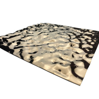 SS 201 chapa de aço de 304 316 Rose Gold Embossed Ripple Stainless