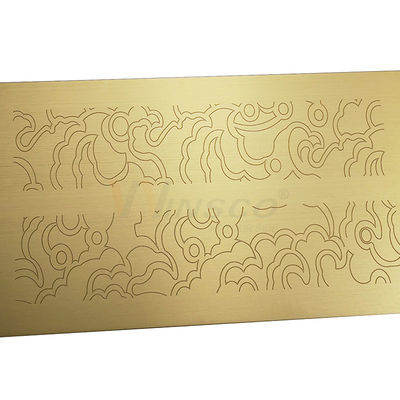 Placa gravada do titânio do revestimento de 304 espelhos da linha fina ouro de aço inoxidável