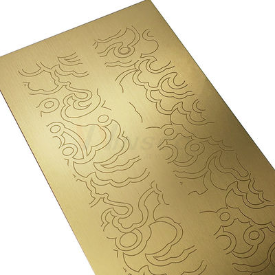 Placa gravada do titânio do revestimento de 304 espelhos da linha fina ouro de aço inoxidável