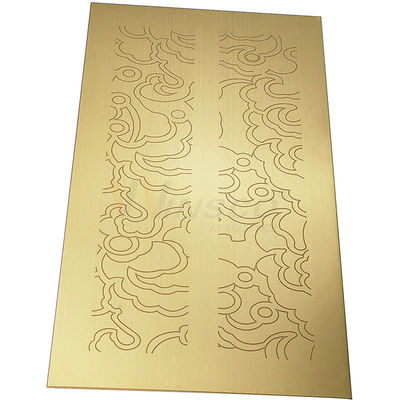 Placa gravada do titânio do revestimento de 304 espelhos da linha fina ouro de aço inoxidável