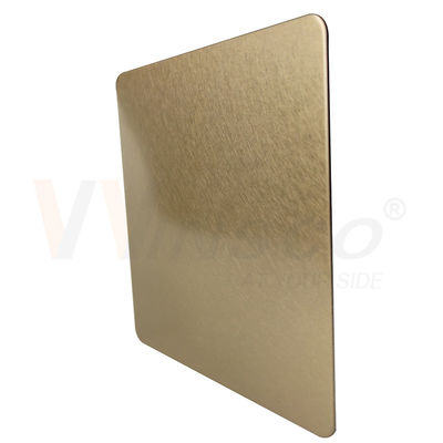 folha de aço inoxidável decorativa Champagne Gold Vibration Finish de 1219mm 201 304 316