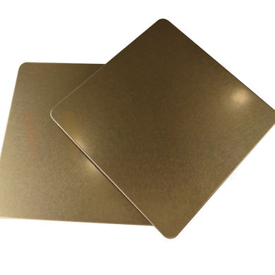 folha de aço inoxidável decorativa Champagne Gold Vibration Finish de 1219mm 201 304 316