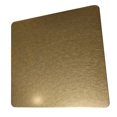 folha de aço inoxidável decorativa Champagne Gold Vibration Finish de 1219mm 201 304 316