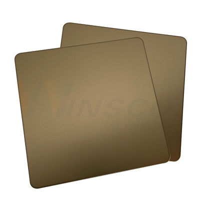 O espelho dourado de aço inoxidável decorativo soprado areia SS da folha 0.3-3mm cobre Champagne Gold Coating