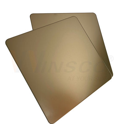 O espelho dourado de aço inoxidável decorativo soprado areia SS da folha 0.3-3mm cobre Champagne Gold Coating