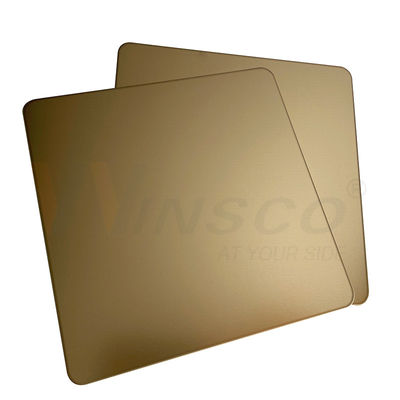 O espelho dourado de aço inoxidável decorativo soprado areia SS da folha 0.3-3mm cobre Champagne Gold Coating