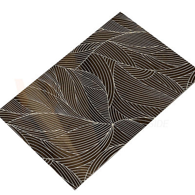 Nenhuma folha Champagne Etched Finished de Burr Mirror Gold Stainless Steel