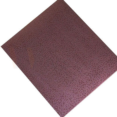 a folha de aço inoxidável decorativa Rose Red Stone Pattern Etched de 1500mmx300mm terminou