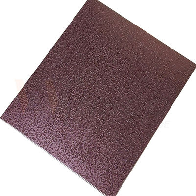 a folha de aço inoxidável decorativa Rose Red Stone Pattern Etched de 1500mmx300mm terminou