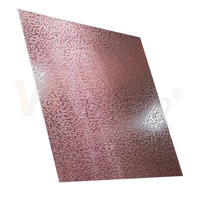 a folha de aço inoxidável decorativa Rose Red Stone Pattern Etched de 1500mmx300mm terminou