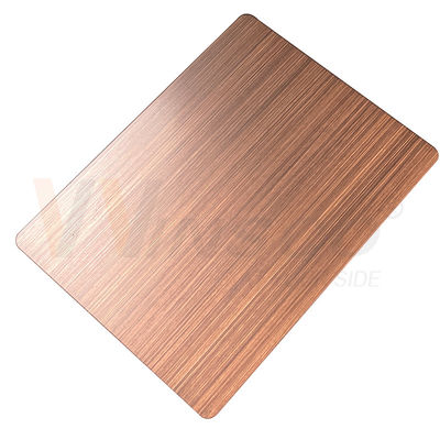 a mão de aço inoxidável decorativa da folha de 1500mmx3000mm enegreceu o bronze vermelho escovado