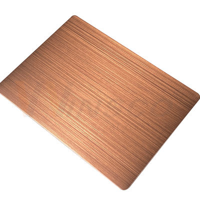 a mão de aço inoxidável decorativa da folha de 1500mmx3000mm enegreceu o bronze vermelho escovado