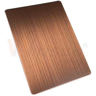 a mão de aço inoxidável decorativa da folha de 1500mmx3000mm enegreceu o bronze vermelho escovado