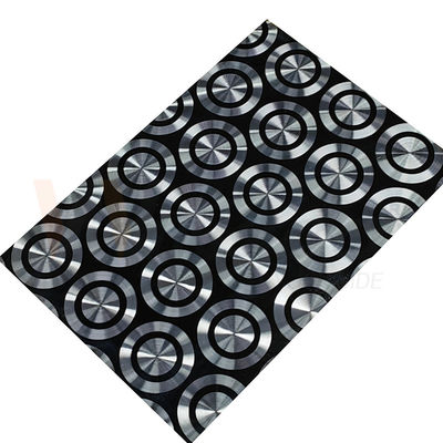 a folha 201 304 316 de aço inoxidável decorativa laminou o polonês preto do laser do titânio 3D