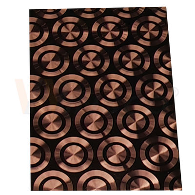 O CD da cor da chapa metálica PVD de Rose Gold Decorative Stainless Steel que lustra o laser 3D laminou