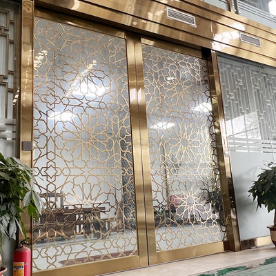 Divisor de aço inoxidável da sala de visitas da separação da tela da cor de PVD com vidro moderado