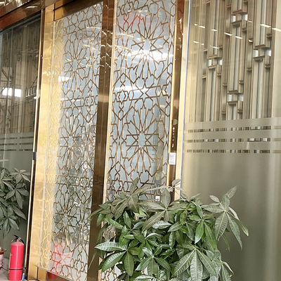 Divisor de aço inoxidável da sala de visitas da separação da tela da cor de PVD com vidro moderado