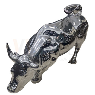 201 304 316 Escultura em forma de vaca Fabricação de metal em aço inoxidável com superfície de espelho 8k