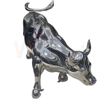 201 304 316 Escultura em forma de vaca Fabricação de metal em aço inoxidável com superfície de espelho 8k