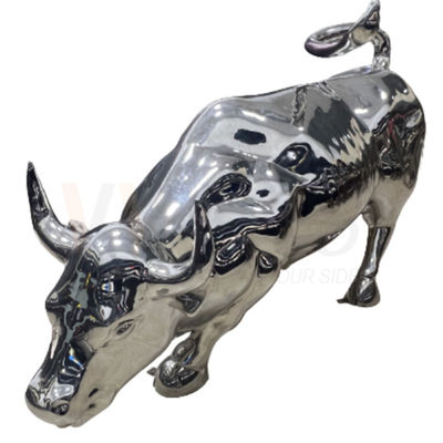 201 304 316 Escultura em forma de vaca Fabricação de metal em aço inoxidável com superfície de espelho 8k