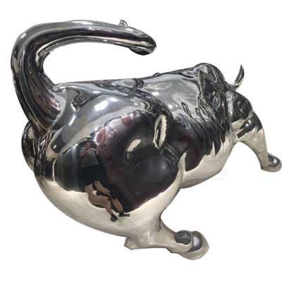 201 304 316 Escultura em forma de vaca Fabricação de metal em aço inoxidável com superfície de espelho 8k