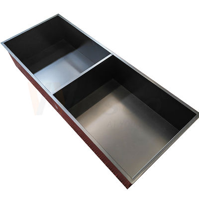 A linha fina terminou a bandeja de aço inoxidável da lavagem da mão do titânio do preto da fabricação de metal