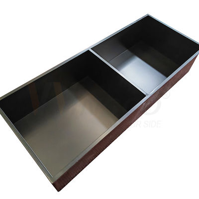 A linha fina terminou a bandeja de aço inoxidável da lavagem da mão do titânio do preto da fabricação de metal