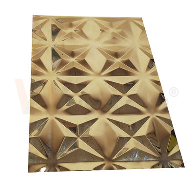 O espelho decorativo do ouro do titânio 5x10 gravou a folha de aço inoxidável terminada