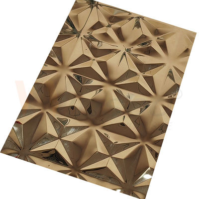 O espelho decorativo do ouro do titânio 5x10 gravou a folha de aço inoxidável terminada
