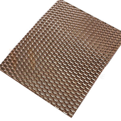A cor AISI 201 de Rose Gold PVD 304 316 o espelho 5WL dá forma à folha de aço inoxidável gravada