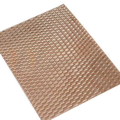 A cor AISI 201 de Rose Gold PVD 304 316 o espelho 5WL dá forma à folha de aço inoxidável gravada