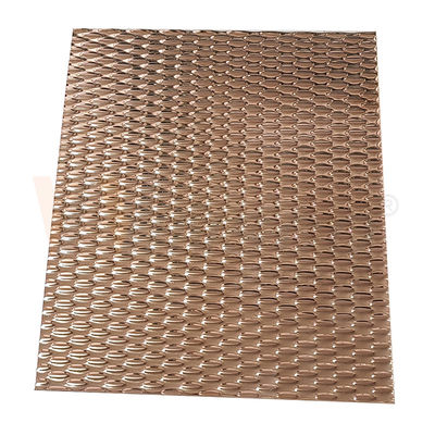 A cor AISI 201 de Rose Gold PVD 304 316 o espelho 5WL dá forma à folha de aço inoxidável gravada