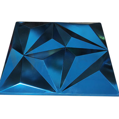 Folha de aço inoxidável gravada grande rombo Sapphire Blue Color Grade 201 304 316