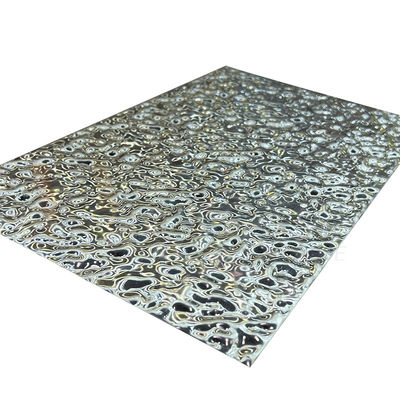 do espelho 5x10 folha de aço inoxidável gravada de superfície da ondinha da água 8K pequeno