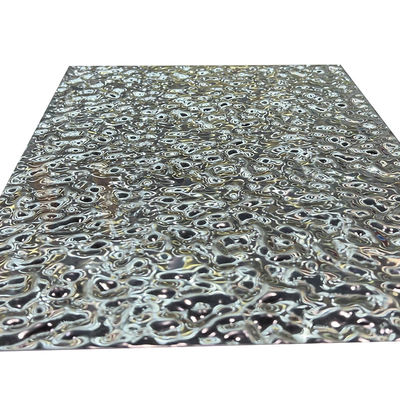 do espelho 5x10 folha de aço inoxidável gravada de superfície da ondinha da água 8K pequeno