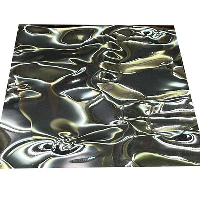 Titânio preto ondinha gravada da água do tamanho do espelho de aço inoxidável da cor da folha grande