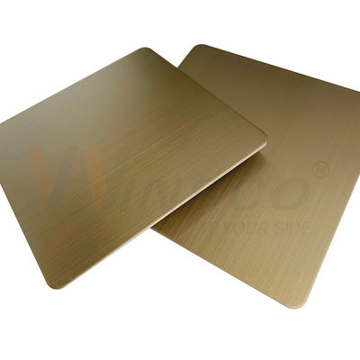 Folha de aço inoxidável escovada 5x10ft AISI 201 da linha fina 304 316 Champagne Gold