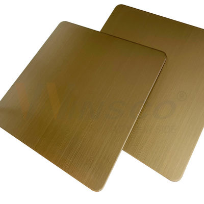 Folha de aço inoxidável escovada 5x10ft AISI 201 da linha fina 304 316 Champagne Gold