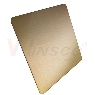 Folha de aço inoxidável escovada 5x10ft AISI 201 da linha fina 304 316 Champagne Gold