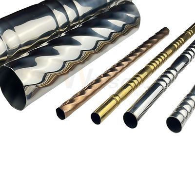 Os Ss rosquearam da tubulação de aço inoxidável decorativa do tubo de 0.3mm várias formas Inox 201 o teste padrão 304 316 gravado