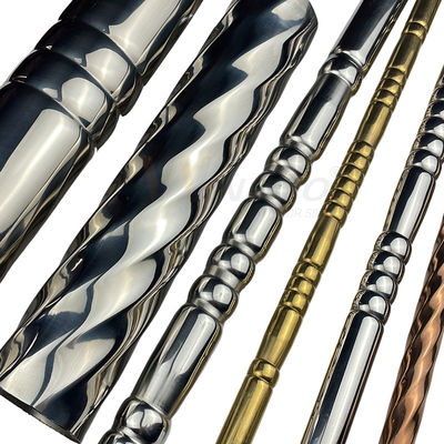 Os Ss rosquearam da tubulação de aço inoxidável decorativa do tubo de 0.3mm várias formas Inox 201 o teste padrão 304 316 gravado