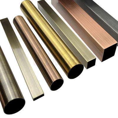 O tubo soldado 0.3mm de aço inoxidável decorativo 201 304 da tubulação de Inox vácuo do espelho da linha fina de 316 categorias chapeou a cor de Pvd
