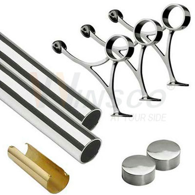a tubulação 63.5mm de aço inoxidável do círculo de 42.4mm 48.3mm Inox lustrou o tubo 201 de Matt Colored Surface Foot Rail 304 316