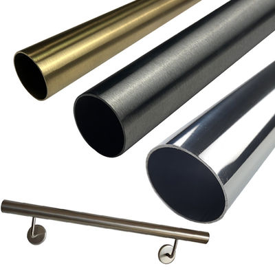 Escadaria moderna Kit Ss 201 tubulação de aço inoxidável do corrimão 304 316 em volta do diâmetro de 33.7mm 38mm 40mm 42mm 44mm 50.8mm
